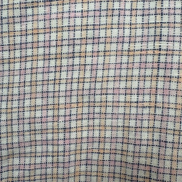 Brooks Brothers 346 Mens Linen Shirt Yellow Pink Check Short Sleeve Size L - Picture 9 of 12
